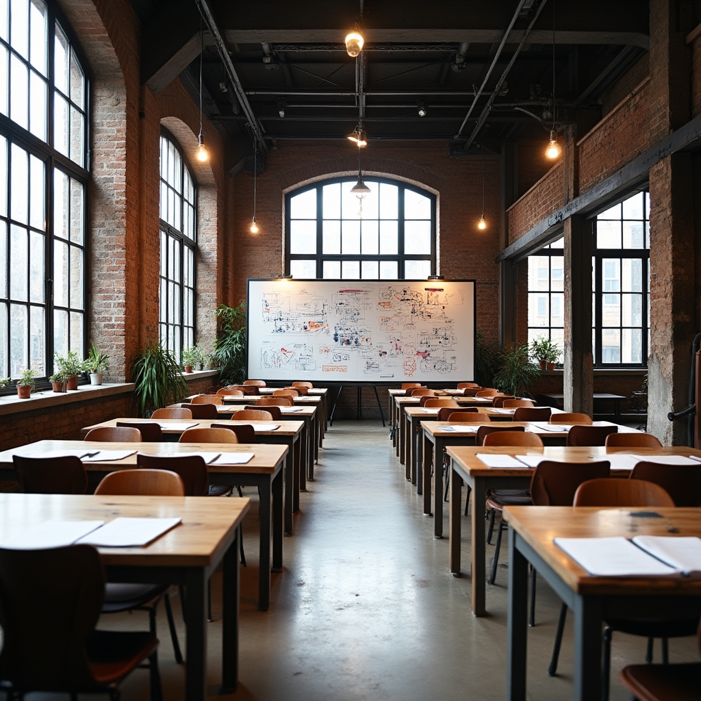 Workshop-Raum in einem Berliner Loft mit Backsteinwänden und Flipcharts